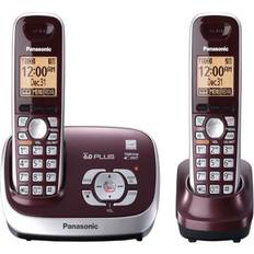 Panasonic Panasonic KX-TG6572R DECT 6.0 Single Line 1.9GHz Talking Caller ID Expandable Up to 6 Handsets Call Block Eco-Mode Wall Mountable Cordless Telephone 2 Handsets