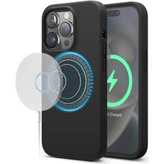 iPhone 15 Pro Max Premium MagSafe Liquid Silikone Cover Sort