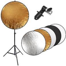 Pyxel Studio Photo 110cm 5in1 multi-disc reflector, 2m light stand, metal clamp holder uk