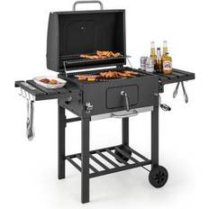 Costway Charcoal BBQ Grill With Foldable Side Tables