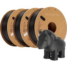 Polymaker Polymaker Matte PLA Filament 1.75mm Black, 1kg Carton Spool PLA Filament 1.75 PolyTerra PLA 3D Printer Filament Bundle of 3, Print with Most 3D Printers Using 3D Filament PLA Filament Bundle of 3