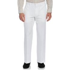 Cubavera Flat Front Linen Blend Dress Casual Pants - Bright White