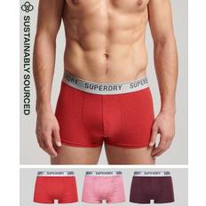 Men - Organic Fabric Panties Superdry Men's Organic Cotton Trunk Triple Pack Red