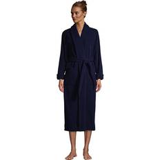 Lands' End Robes Lands' End Women's Long Sleeve Cotton Spa Bath Robe Deep Sea Navy Regular