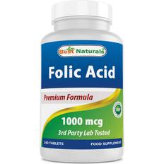 Natural Vitamins & Minerals Best Naturals Folic Acid 1000 mcg