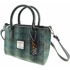 Checkered Totes & Shopping Bags Harris tweed brora tote bag moss green check