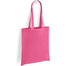 Cheap Unisex Totes & Shopping Bags Universal Textiles Cotton Long Handle 10L Tote Bag Bright Pink One Size