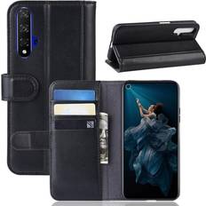 MAULUND Huawei Nova 5T Honor 20 Læder Cover m. Pung Sort