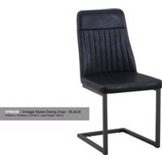 Baumhaus Vintage Styled Black PU Kitchen Chair