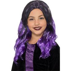 Purple Wigs Horror-Shop Schwarz-lila Vampir Perücke für Kinder kaufen