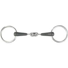 Horze tredelat gummibett med lösa bettringar Black unisex