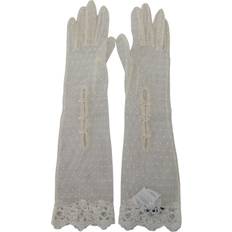 Viskose Belte Dolce & Gabbana White Lace Elbow Length Mitten Cotton Gloves