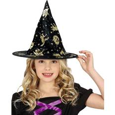 Chapeaux de fête Horror-Shop Kinder Hexenhut mit Halloween Motiven