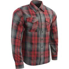 Milwaukee leather Milwaukee Leather MNG11652 Men's Black Grey and Red Long Sleeve Cotton Flannel Shirt