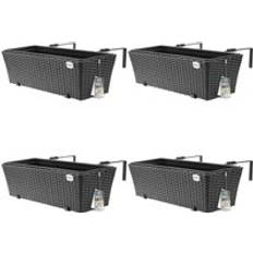 Polyrattan Casaria Polyrattan Flower Boxes 4 Pcs.