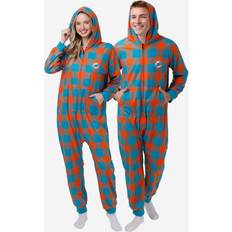 Foco Miami Dolphins Plaid One Piece Pajamas