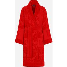 Dolce & Gabbana Bath Robe In Terry Cotton Jacquard Monochrome