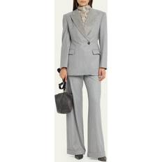 Silk Blazers Brunello Cucinelli Embellished Wool Blazer - Grey