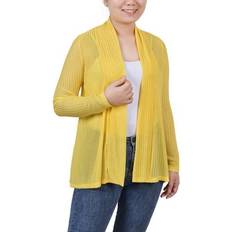 Yellow Cardigans NY Collection Womens Open Knit Cardigan YELLOW