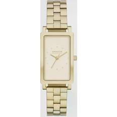 Skagen Men Wrist Watches Skagen Three-Hand Gold Rectangular Gold