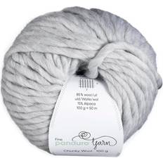 Garn Chunky Wool 100g ljusgrå