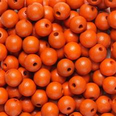 Legetøj Preciosa Runde træperler Ø8 mm, cirka 150 stk. orange