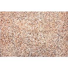 Leather Carpets Beliani Cowhide Area Rug Brown