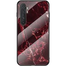 MAULUND Xiaomi mi note 10 Lite Case m. Glasrygg röd marmor