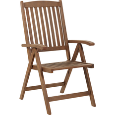 Beliani Rustic Garden Chair Amantea Acacia Wood Dark Brown