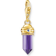 Thomas Sabo Guld Berlocker & Hängen Thomas Sabo Charm-hängsmycke hexagon med imiterad ametist pläterad