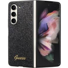 Guess Samsung Galaxy Z Fold 5 Cover Glitter Flakes Metal Logo Sort