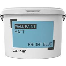 B&Q Bright Matt Emulsion Ceiling Paint, Wall Paint Blue 2.5L