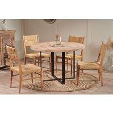 Round - Wood Dining Sets Nkuku Fia Mango Wood Round Dining Set