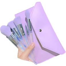 Purple Makeup Brushes Xinfenglai Makeup Brush Set 10Pcs with Cosmetic Bag Stylish Glitter Handle Makeup Brushes Set