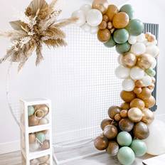 Balloons Sweet Baby Co. Neutral Sage Green Balloon Garland Kit Woodland Arch with Light Sage, Cocoa, Brown, Gold, White Balloons for Baby Shower Decorations, Hunter Jungle Theme Party Supplies, Safari Decor