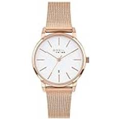 Breil Ladys' Avery Watch Collection Mono-färg vit urtavla 3 händer kvartsrörelse och IP färgat rostfritt nät EW0515, armband