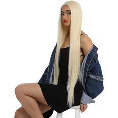 Super Long Straight Lace Front Wig 38 inch #613 White