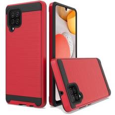 HD Accessory Brushed Textured Hybrid Armor Case for Samsung Galaxy A42 5G Red