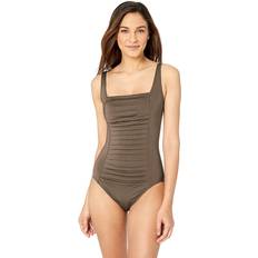 Calvin Klein Women Swimsuits Calvin Klein Pleated One-Piece Swimsuit,Created for Macy's Bronze Bronze