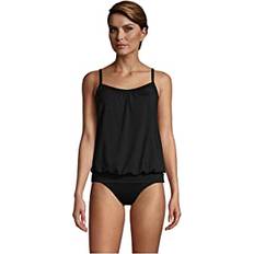 Lands' End Women Tankinis Lands' End Womens Chlorine Resistant Blouson Tankini Top Black Regular