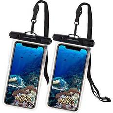 Vattentäta skal Unbreakcable wasserdichte Handyhülle [2 Stück] bis zu 7.0 Zoll IPX8 Waterproof Phone Case, Wasserschutzhülle Urlaub, Schwimmen, Baden für iPhone/Samsung/Google/Sony/One Plus & Mehr Transparent