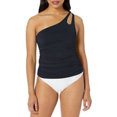 Nylon Tankinis La Blanca Kvinnors Ö Gudinna En Axel Nyckelhål Tankini Baddräkt Topp - Svart
