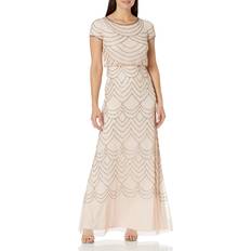 Adrianna Papell Gold Dresses Adrianna Papell Beaded Blouson Gown Blush/Gold