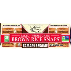 Edward & Sons Baked Brown Rice Snaps Tamari Sesame