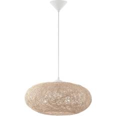 Loops Pendant Ceiling Light Colour White Shade Beige Paper Threads Bulb E27 1x60W