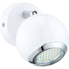 Light Bulbs Loops Wall Spot Light Round Bulbous Colour White Chrome Shade Bulb GU10 1x3W Included