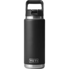 Yeti Trinkflasche RAMBLER 26 oz mit Trinkhalmdeckel Black Wasserflasche