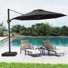 11 11 Patio Cantilever Umbrella, Heavy-Duty Frame Single Round Offset Umbrella