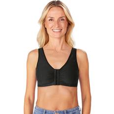 Frances Soft Cup Front Fastening Post Bra - Black