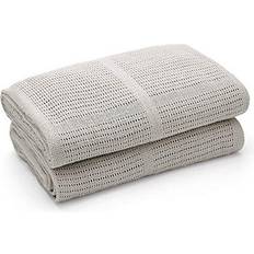 Bloomsbury Soft newborn 100% organic cotton cellular baby blanket breathable grey 2 pack